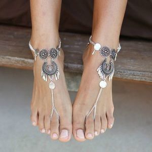 Jewelry - 💕2 for $25 Bohemian flowery tassel anklet Jewelry - 💕2 for $25 Bohemian flowery tassel anklet